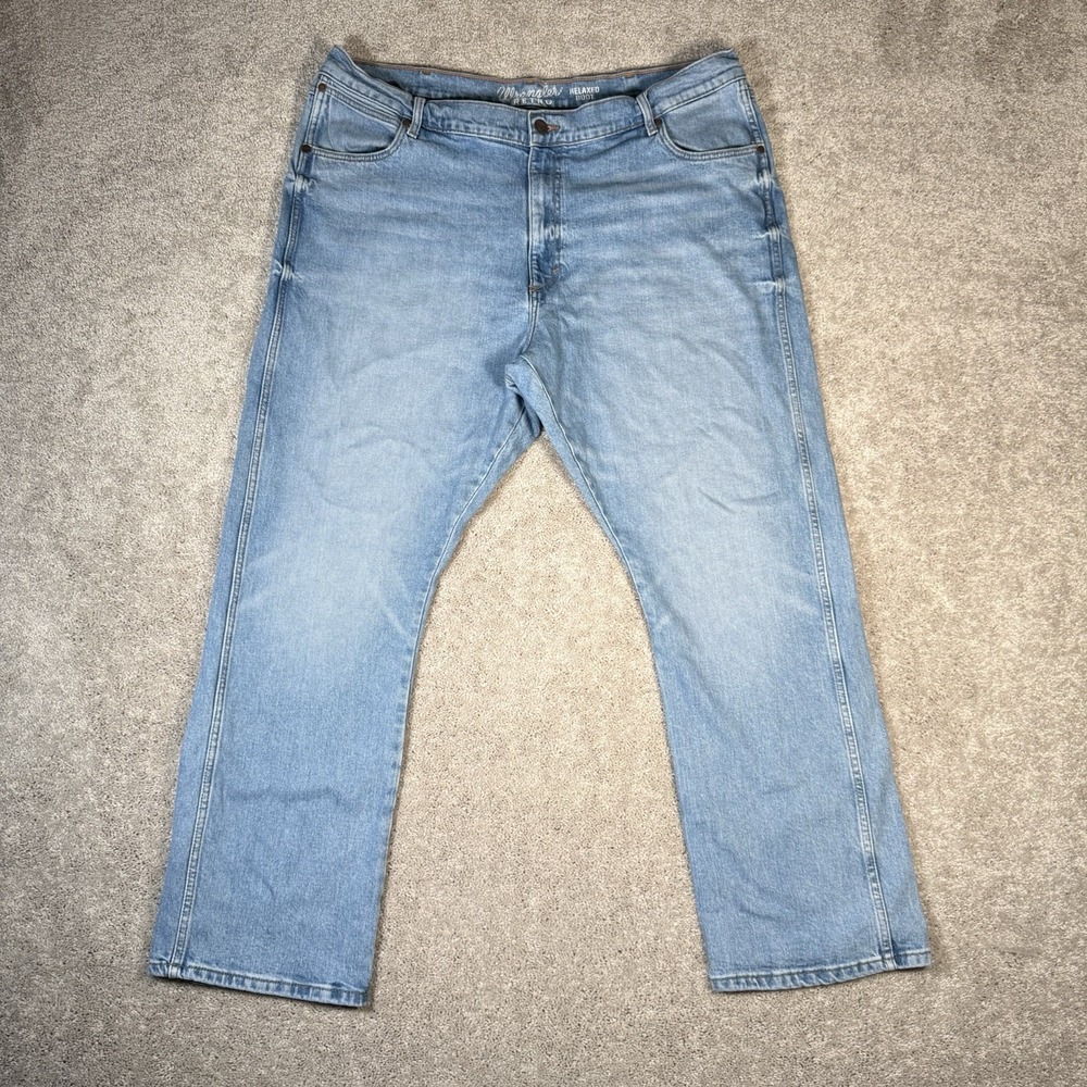 Wrangler Retro Relaxed Boot Jeans Men's 42x32 Blue Light Wash Cotton Denim - Picture 2 of 9